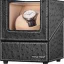 Watch Winder for Automatic Watches, Single Watch Winder Box with Japanese Quiet Motor, Ac Adapter, Women's and Men's Watches Winder 4 Rotation Mode Setting