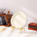 LemonRoad Bow Plate Stands for Display 6 Inch Gold Metal Decorative Platters Holder Brass Frame Display Easel Stand for Picture Decorative Plate Photo Easel Tabletop Art