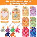 KNFINNDUU Valentine's Day Cards for Kids with Keychains, 30 Packs Valentine Exchange Gift Cards with 30 Adorable Keychain Toys for Classroom School Party Favors, Valentine Gifts for Boys and Girls