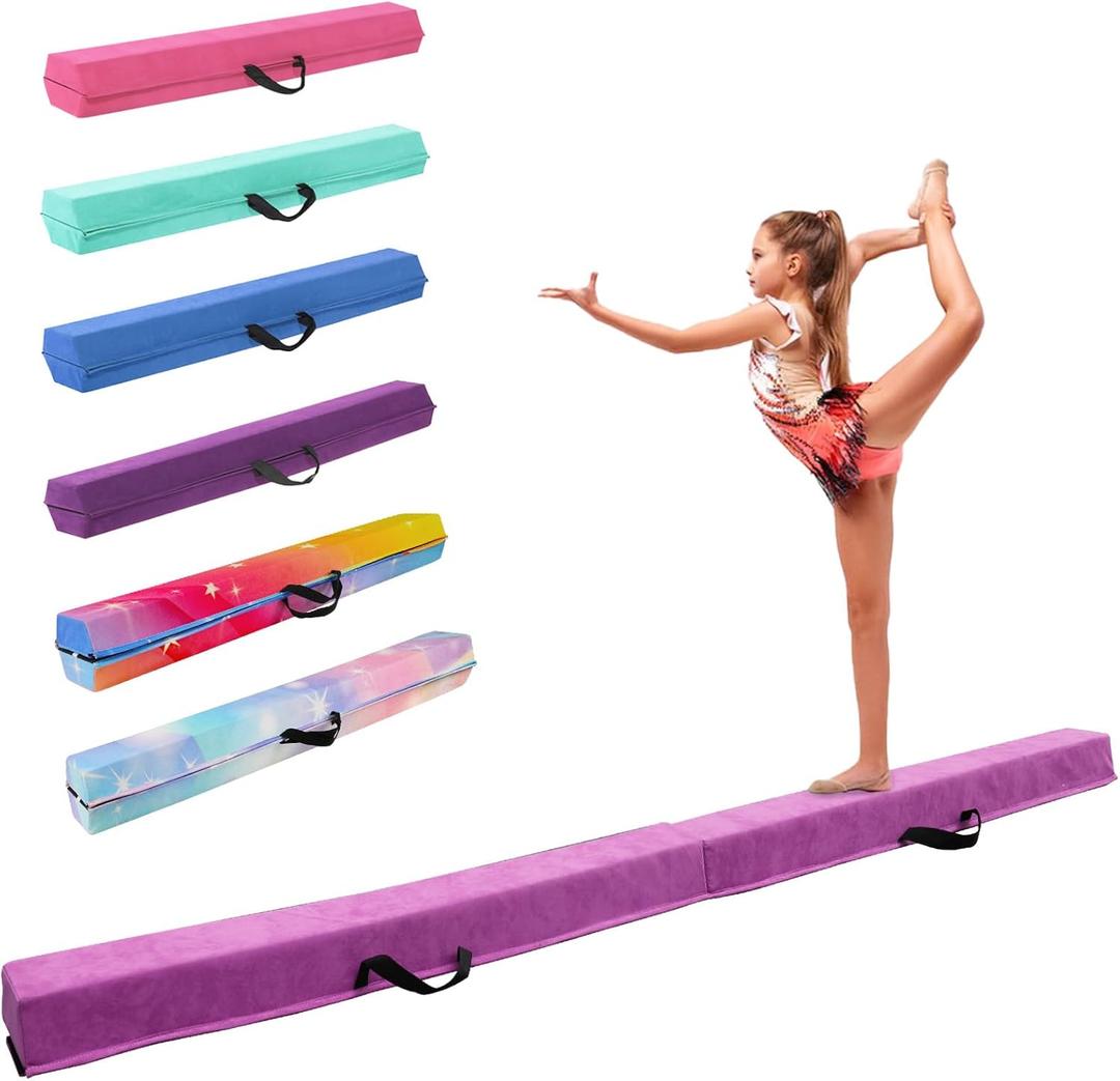 8FT/9FT/9.5FT/10FT Folding Balance Beam, Portable Gymnastics Beam Equipment with Non Slip Rubber Base & Suede Cover for Training/Practice/Professional Home Exercise (9.5ft*6in*4.8in(287.5*15*12cm), Purple) 8FT/9FT/9.5FT/10FT Folding Balance Beam, Portable Gymnastics Beam Equipment with Non Slip Rubber Base & Suede Cover for Training/Practice/Professional Home Exercise (9.5ft*6in*4.8in(287.5*15*12cm), Purple)
