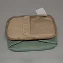 Prite Makeup Bag, Large Capacity Portable Travel Cosmetic Bag, Waterproof Makeup Organizer for Women with Handle and Divider (001 Green