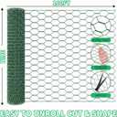 36 x 1200 InchesChicken Wire for Floral Arrangements, Green Chicken Wire, Hexagonal Galvanized Wire Mesh for Poultry Barrier, Flower Arrangement, Crafts and Garden, Green