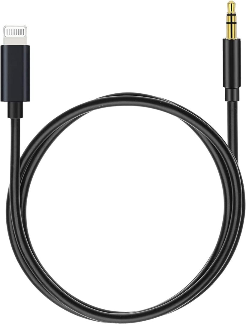 (Apple MFi Certified) iPhone AUX Cord,Lightning to 1/8 Inch Audio Cable,3.3ft, Headphone Jack Adapter Male Aux Stereo Audio Cable Compatible for iPhone 14/13/12/11/XR/X/8/7 (Black)