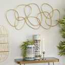 CosmoLiving by Cosmopolitan Metal Abstract Home Wall Decor Interlocking Rings Wall Sculpture, Wall Art 43" x 1" x 22", Gold