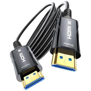 8K Fiber Optic HDMI Cable 30FT - HDMI Cable 48Gbps,High-Speed HDMI Cord,Supports 8K 60Hz,4K120Hz,HDR/eARC/HDCP 2.2&2.3,Compatiblefor Monitor,Projector,HDTV and DVD Player