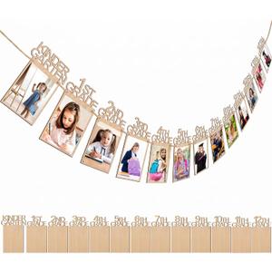 Capoda Wooden Graduation Photo Banners Class of 2026 Wooden Grade Photo Display Kindergarten to 12th Grade Picture Banners Decorations for School Graduation Party Supplies, 4X6 Inch(Rustic)