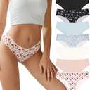 SHARICCA Women Seamless Cheeky Bikini No Show Panties Ladies Invisible Breathable Briefs Soft Stretch Underwear Multi Pack, Small