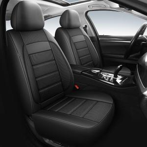 Seat Covers, Car Seat Covers Front Seats, Leather 3D Foam Back Support Car Seat Cover, Air Mesh Automotive Seat Covers, Airbag Compatible, Universal Fit Most Cars Vans Trucks SUVs (2PCS,N6)