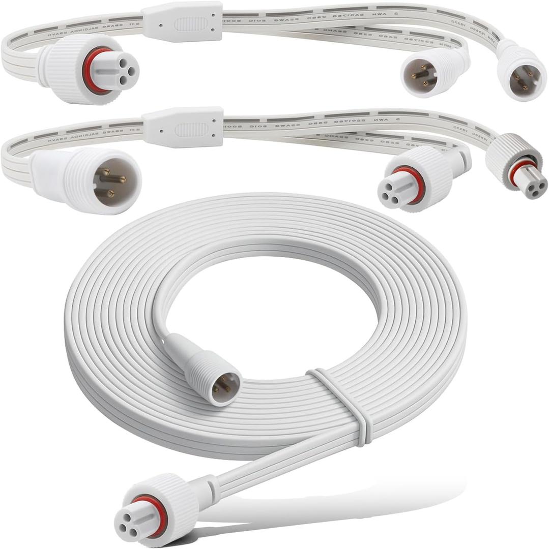 32.8FT Outdoor Light Extension Cord for Govee Permanent Lighting Extension Wire with Y-Splitter IP68 Waterproof Power Cable for Patio Garden Roof Decorations