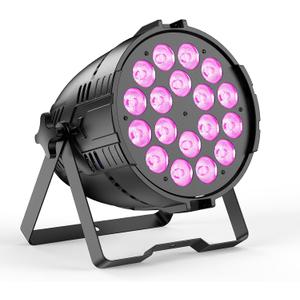 200W Stage Lights, RGBWAL 6IN1 Par Lights, Professional 18 LED DMX512 Sound-Activated Controlled LED Par Can, 6/10CH Uplights for Theater Studio Concert Stage DJ Party