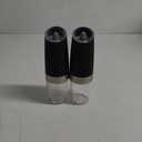 XinXu Gravity Electric Pepper and Salt Grinder Set, Adjustable Coarseness, with LED Light, One Hand Automatic Operation (Set/Black X) (2.5*2.5*7.9inch)