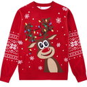 Lovefairy Kids Ugly Christmas Sweater Girls Boys Funny Tacky Novelty Knit Pullover for Xmas 11-12 Years