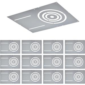 12 Pack New Construction Mounting Plate with 3-4-6" Round Hole 13 9" Galvanized Steel Recessed LED Light Plate in Wafer Light Bracket, Thin Recessed Ceiling Light with Junction Box