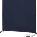 6FT Single Panel Room Divider with Wheels,Rolling Fabric Room Dividers for Partition Privacy Screens,Freestanding Wall Divider for Home Office,Restaurant,Hospital(Blue)