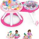 Bright Starts Around We Go 2-in-1 Baby Walker, Discovery Activity Center and Table, Tropic Coral, Ages 6 Months+, 34.4x23.7x17 Inch
