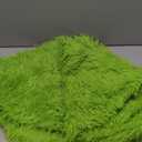 Soulchen 13 Pcs Green Furry Christmas Ball and Xmas Tree Skirt Set Include 12 Lime Green Furry Christmas Ball Ornaments 1pc 36 Inch Xmas Tree Skirt Faux Fur Pom Pom Plush Decoration for Office Home