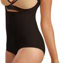 MARENA SFBHA2 Womens Girdle with High Back, No Closure, Bikini-Length - Post-surgical Shapewear Support (Black, M)
