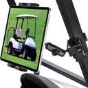 woleyi Golf Cart Tablet Holder Mount, 360 Adjustable, Metal Wider Clamp Arm for ZGO/Club Car/Yamaha/Other Golf Carts, for 4.7-13" Device Like iPad Pro, Air, Mini, iPhone, Galaxy Tabs, Z Fold, Fire HD Black