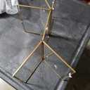 Gold Floating Frames, Vintage 5x7 Triple Folding Picture Frame, Hinged Glass Picture Frames with Three Opening for Artwork Photo Stand on Tabletop