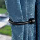 2 x Drapery Holdback,Quality Metal Decorative Curtain Holdbacks with Zinc Alloy Cap Finials,Rust-Proof, Set of 2 Window Curtain Holdbacks,Matte Black
