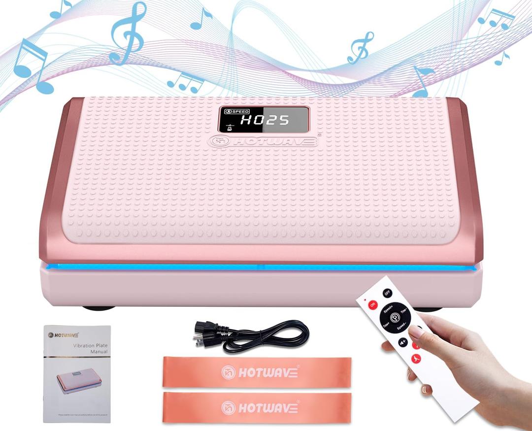HOTWAVE Vibration Plate Exercise Machine for Lymphatic Drainage, Power Vibrating Plates Platform for Weight Loss - Whole Body Shaker Vibration Plate Machine Home Gym Shaping Fitness Workout