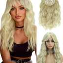6"*6" Curly Wavy Blonde Synthetic Hair Topper with 5 Clips Wiglet for Women
