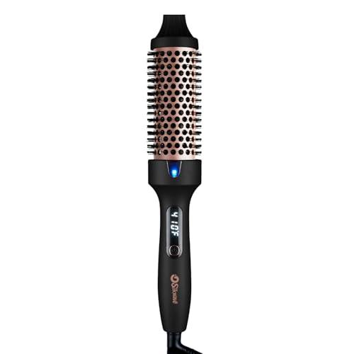 Thermal Brush, 1.5 Inch Heated Round Brush for Women, Dual Voltage Negative Ion Hot Brushes Styler for Blowout Look, Curling & Volumizing & Straightener for Dry Hair