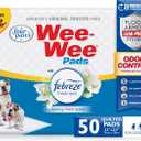 Four Paws Wee-Wee Odor Control with Febreze Freshness Pee Pads for Dogs & Puppies, Leak-Proof Dog Housebreaking Potty Training Floor Protection, Spring Fresh Scent, 22" x 23", 50 Count (White)