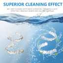 Dental Ultrasonic Retainer Cleaner Machine - 45kHz Cleaning Pod for Dentures, Mouth Guard, Aligner, Night Guard, Toothbrush Heads & Jewelry, 4 Cleaning Modes, Digital Timer, 200ML Capacity, White