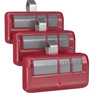3 for Chamberlain LiftMaster Craftsman Garage Door Opener Remote 893LM 893Max 971LM Universal, Red