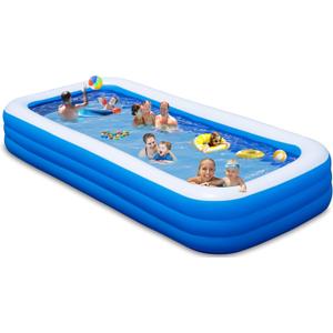 Extra Large Inflatable Pool with Pump, Lylting 158"x74"x22" Big Outdoor Blow Up Pool for Adults, Full Size Family Inflatable Swimming Pools for Backyard Home Garden Lawn Indoor Outdoor
