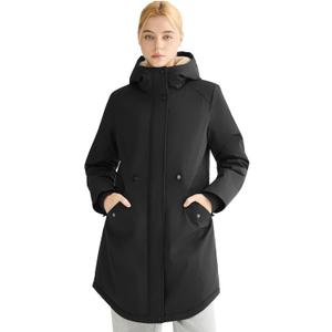 Orolay CHIIONE Winter Coat for Women Thicken Fleece Lined Parka Waterproof Long Warm Puffer Jacket Hooded with Pockets (X-Large, Black)