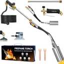 Propane Torch Weed Burner Kit, High Output with Long/Short Mode,11.5FT Hose Heavy Duty Blow Torch Flamethrower with Self Igniter and Turbo Trigger for Weeding, Roofing, Melting Ice, BBQ (Blue)