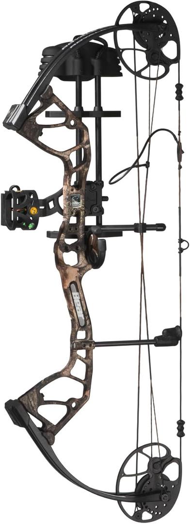 Bear Archery Royale Ready to Hunt Compound Bow Archery Set with Archery Accessories for Adults and Youths, 12- 27 Draw Length, 5-50 Lbs Draw Weight, Up to 290 FPS, One Size
