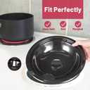 GE Black Stove Drip Pans, 10% Energy Save by Enamel Spraying Prevent Bending and Rust - Include 2 6'' Burner Drip Pans and 2 8'' Drip Bowl