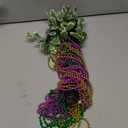 Huquary Mardi Gras Bead Tree Decor 23.6 Inch Lighted Tabletop Birch Tree with 20 Mardi Gras Beads Purple Gold Green for Fireplace Mantel Table Centerpiece Carnival Events Party Decoration