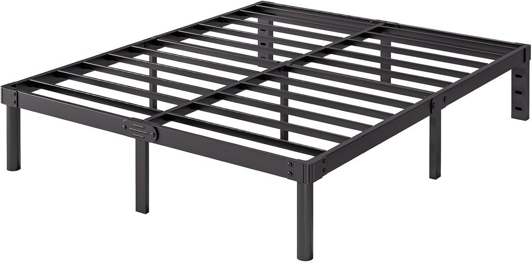 Full Size Bed Frame 14 Inch Metal Bed Frames Full No Box Spring Needed Heavy Duty Easy Assembly Noise Free 4003-14B