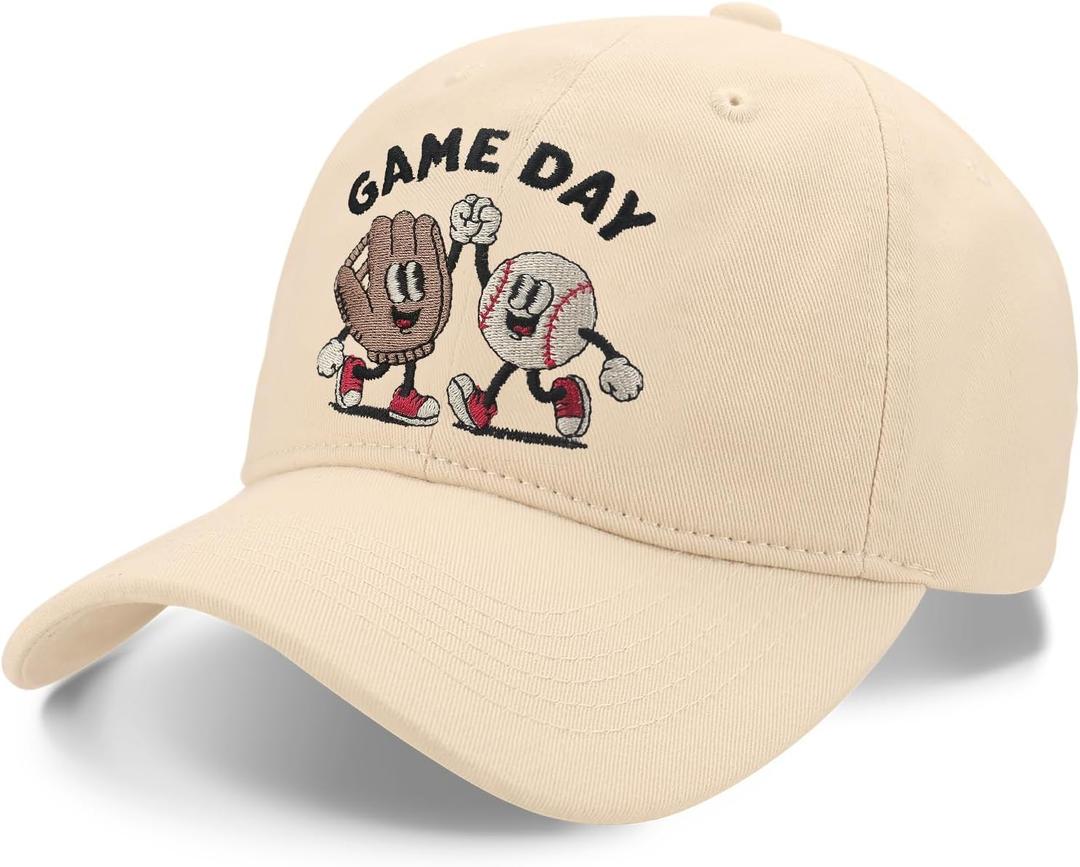 Mom Hat, Suitable for Mom to Wear on Parent-Child Activities, Embroidered Adjustable Cotton Baseball Cap Beige, Adjustable Size: 22-24 inches in circumference, 4.72 inches in height, and 2.75 inches in brim.
