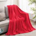 BEDELITE Fleece Blanket Red Throw Blanket for Couch & Bed, Luxury Plush Cozy Fuzzy Blanket 50" x 70", Super Soft Warm Lightweight Fall Throw Blanket for Travel Camping