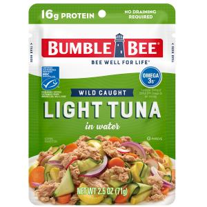 3 x Bumble Bee Chunk Light Tuna in Water, 2.5 oz Pouch (EXP 12/16/26)