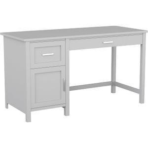 Martha Stewart Hutton Shaker Style Home Office Desk with Storage in Gray with Brushed Nickel Hardware, Set of 1