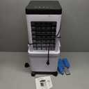 4 Wheel Mobile Evaporative Air Cooler with Ice Spray Humidifier 12L Detachable Water Tank Portable Fan for Home Office