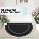 OLANLY Half Circle Door Mat Indoor Outdoor Entrance Welcome, Waterproof All-Season, All-Weather Doormat, Sturdy Natural Rubber, Low Profile, Easy Clean Patio Porch Entryway Mat, 36x24, Black