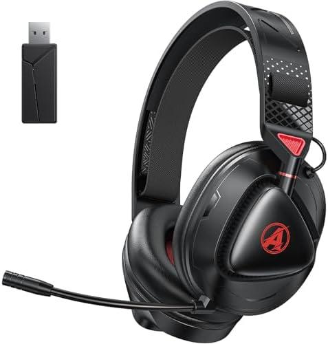 PH3 Wireless Gaming Headset for PS5, PS4, Switch, PC, Mac, Wireless Gaming Headphones with Microphone, Low Latency 2.4GHz Bluetooth Over Ear Headphones with Lossless Audio, 50Hrs Battery, Black