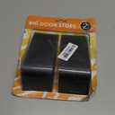 Large Rubber Door Stoppers Wedge for Bottom of Door, Tall up to 2 Inch, 2-Pack Non-Slip Doorstops for Floor, Black Big Sturdy Doorstop for Home Office School Commercial Use