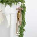 MEEDEE Camel Velvet Ribbon 2 Inch Crinkle Raw Edge Silk Ribbons 2 Rolls 4 Yards Bronze Crushed Ribbons Nude Velvet Ribbon for Christmas Tree, Gift Wrapping, Holiday Decor