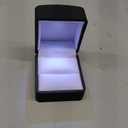 LED Black Ring Box for Proposal, Wedding, Engagement...Luxury Arc Shaped Top Design LED Ring Jewelry Gift Box with Light for Men for Women Box Dimension 2.28(W)*2.48(D)*1.65(H)