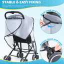 Clear Stroller Rain Cover, Universal Stroller Accessories, Waterproof Travel Weather Shield with Breathable Ventilation and Easy Access, Thick EVA & PVC Protect from Wind, Dust and Snow