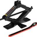 Big RED AST10202SR Torin Wide Base Cross Car Scissor Jack: Steel Portable Quick Lift Tire Jacks Include Ratchet Wrench for Car, Truck, Sedans and MPV, 1.5 Ton (3,000 lbs) Capacity, Black