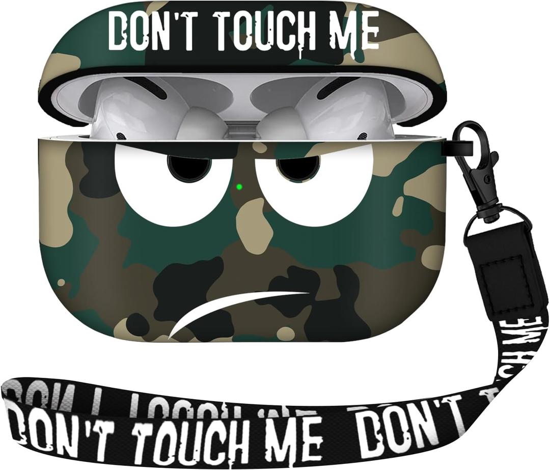 3 x for Airpods Pro Case, Don't Touch Me for Airpods Pro Cover with Keychain/Lanyard Soft Cute Shockproof Cover for Women Men Compatible with for Airpods Pro 2019 Charging Case (Green)